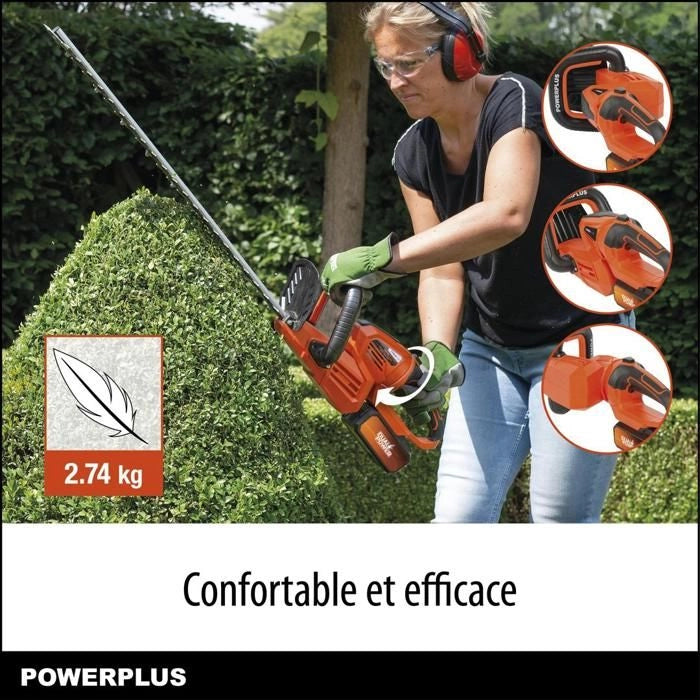 Dimensione a doppia altezza di potenza Powdpg7536 - batteria da 40 V, senza batteria o caricabatterie, lama da 670 mm, deviazione da 22 mm