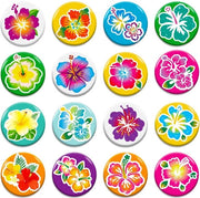 Bottoni hawaiani da 32 pezzi - Spille hawaiane - Regali per bambini/adulti - Decorazioni per luau - Favors per festa - Spille tropicale - Spillini