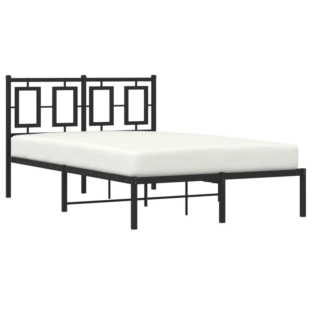 Giroletto con Testiera in Metallo Nero 120x190 cm 374238