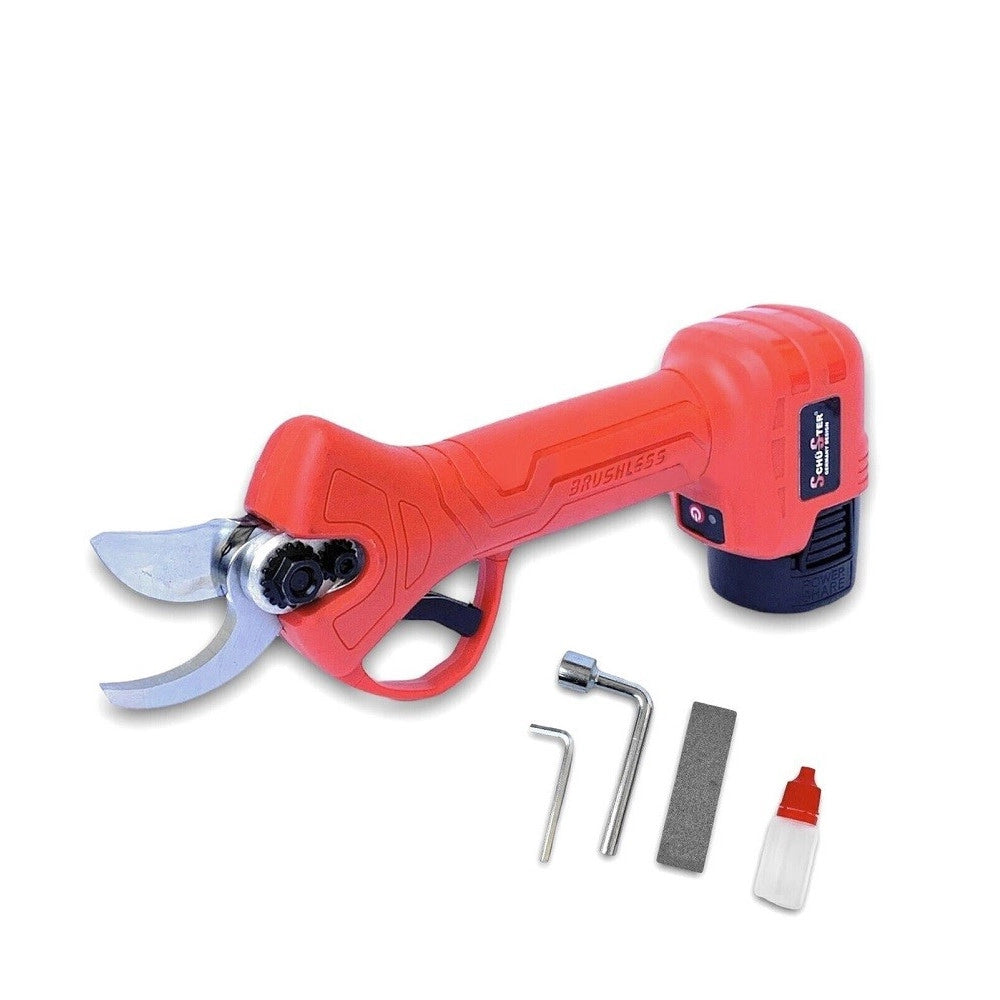 Trade Shop - Kit Potatura 2 In 1 Forbici Cesoia Motosega Elettrica A Batteria 18v 1.5 Ah -