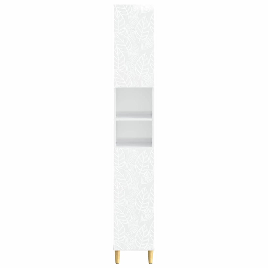 Armadio da Bagno con Ripiano Aperto DELFT Bianco Lucido 897039