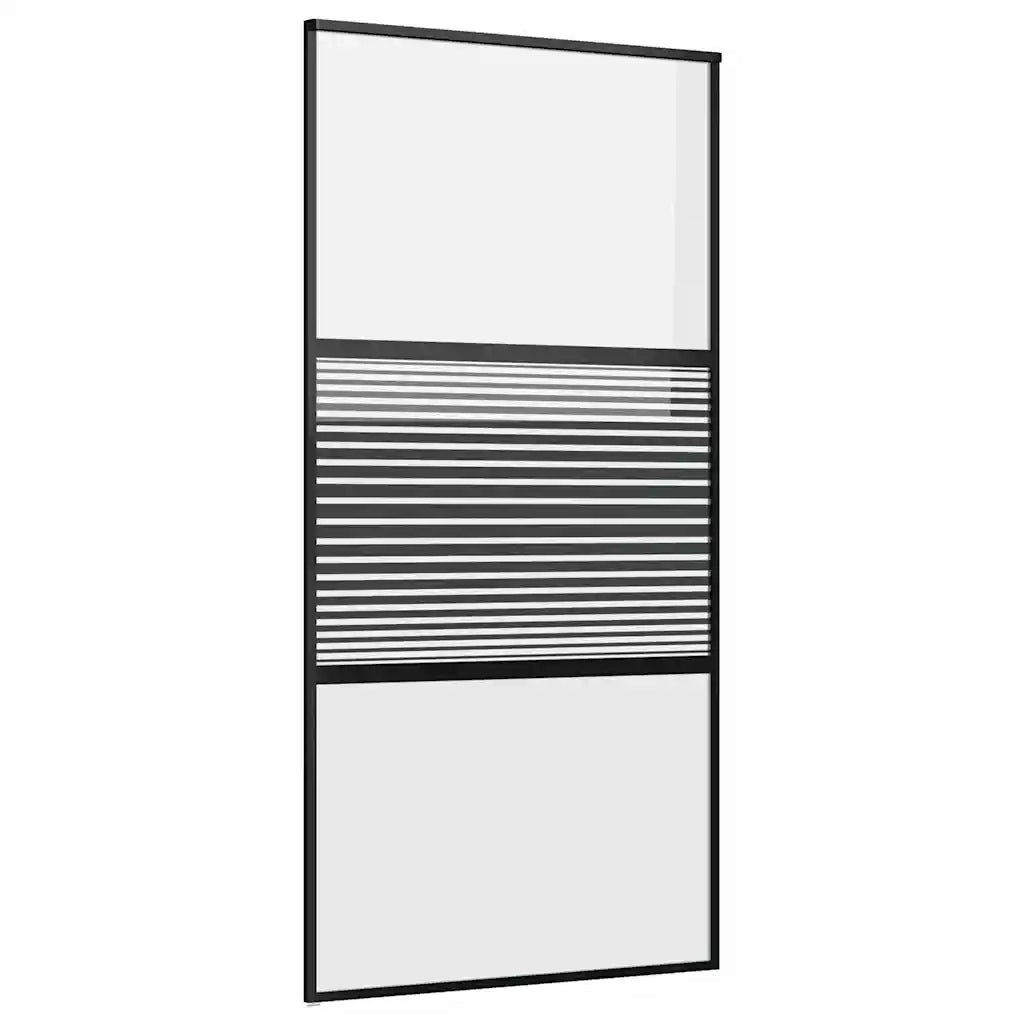 Porta in vetro Rigato Nero 90 x 2 x 205 cm Alluminio