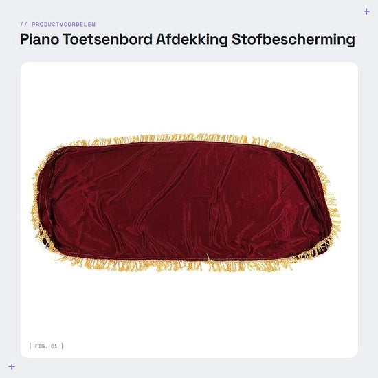 Copertura tastiera pianoforte in tessuto - Protezione contro la sporcizia - 88 tasti - Cavo regolabile - Decorative cerniere - morbido e duraturo - copertura pianoforte