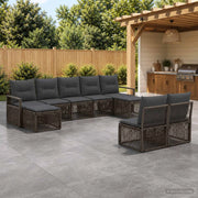Set Divano da Giardino 9 pz Grigio polyrattan 3435827