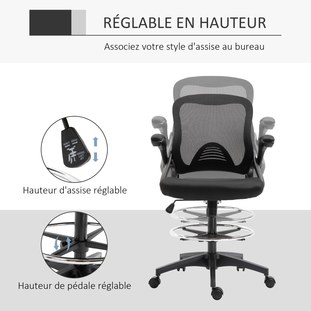 Sedia da ufficio ergonomica con poggiapiedi ¨C zephmum ¨C nero