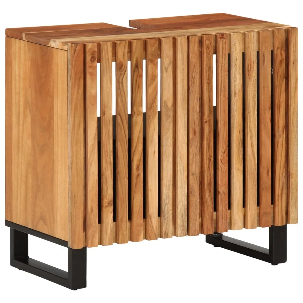 vidaXL Set Mobili da Bagno 2pz in Legno Massello di Acacia