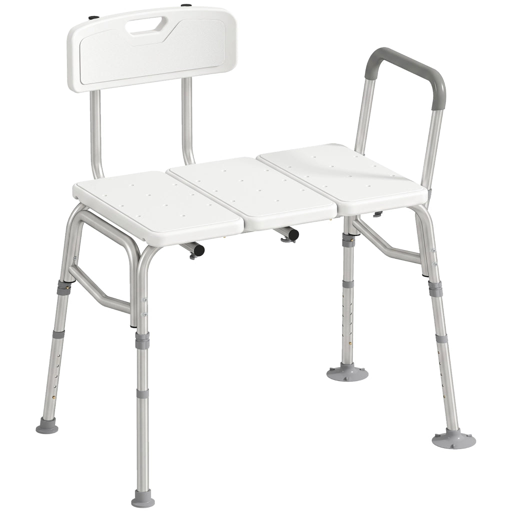Banc de Transfert Baignoire, Hauteur Réglable à 10 Niveaux, Blanc
