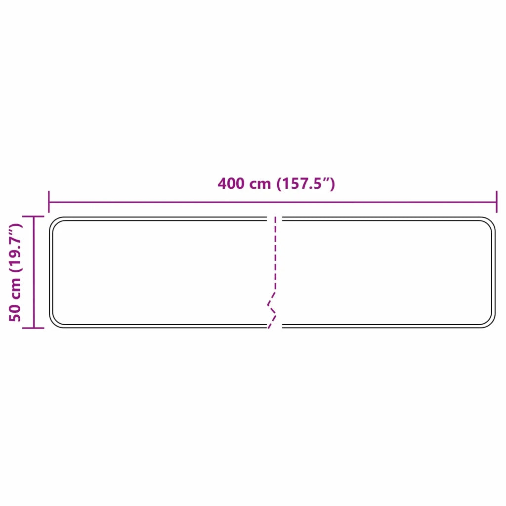 Runner Tappeto MARSA Nero 50 x 400 cm Poliestere e PVC