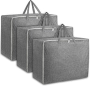 Set di 3 borse di stoccaggio con chiusura a zip - per coperte, abbigliamento e biancheria