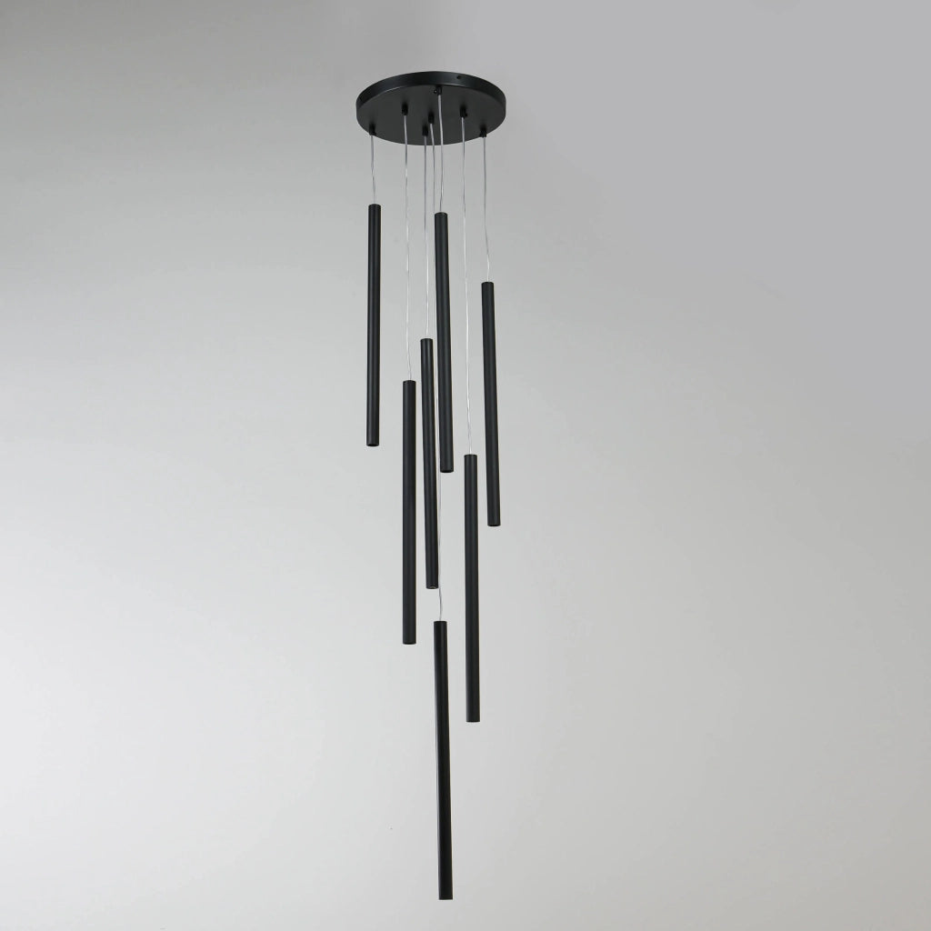 Lampadario Lungo 7 luci G9 nero Ø30 Light Prestige