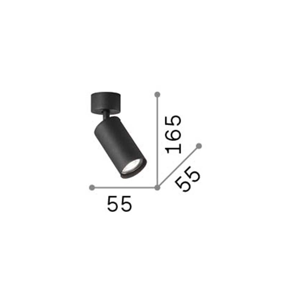 Plafoniera Moderna Dynamite Metallo Nero 1 Luce Gu10 7W 3000K Luce Calda