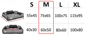 AIO FACTORY Cuccia per cani 75x65 cm personalizzata con cuscino impermeabile grigio