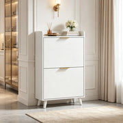 SCARPIERA stretta 70x30x120 cm bianca con 2 ribalte