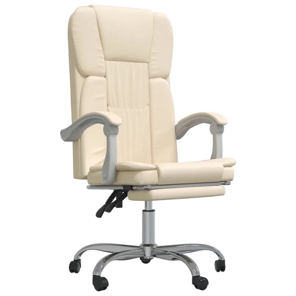 Poltrona da Ufficio Reclinabile Crema in Similpelle 349622