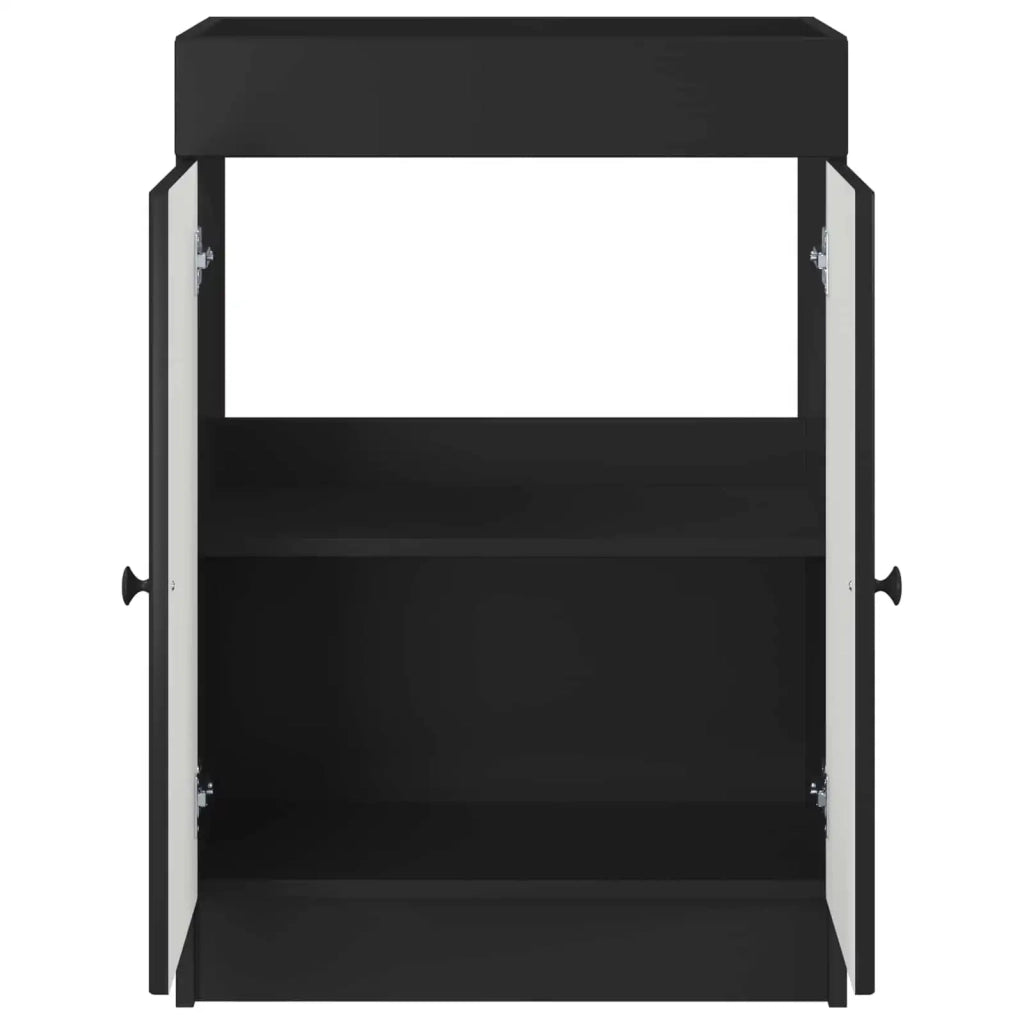 Mobiletto da bagno sotto il lavello Nero 56 x 37,5 x 81 cm 890005