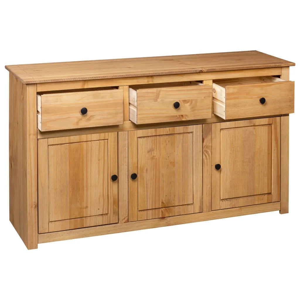 Credenza 135x40x80 cm in Legno Massello di Pino Panama Range 282703