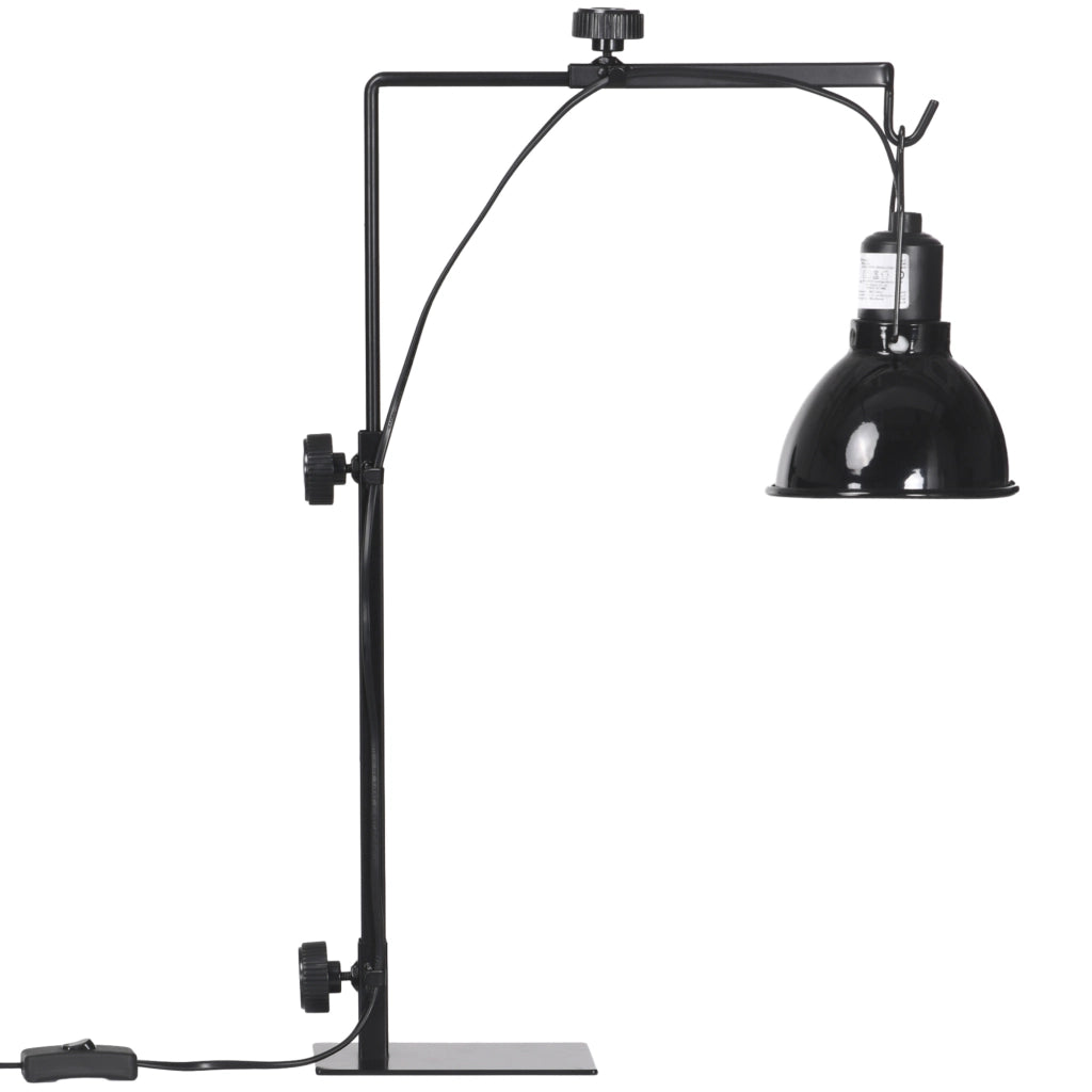 Lampada Riscaldante per Rettili Regolabile - Zephmum - Nero Acciaio 32x9x67 cm