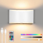 Lampada da Parete Caricabile - Lampada da Parete Interna - Caricabile via USB - Lampada da Parete per Salotto - Camera da Letto - Senza Fili - Lampada da Parete a Batterie - Illuminazione Scale - Lampada da Parete Caricabile - Comando a Distanza -