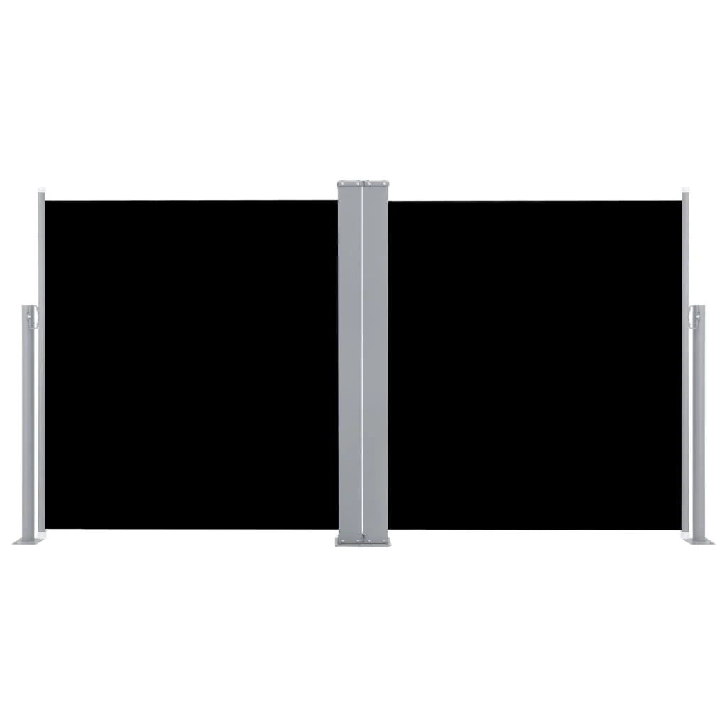 Tenda da sole laterale retrattile/schermo protettivo per patio giardino terrazza balcone 120 x 600 cm nero 02_0007431