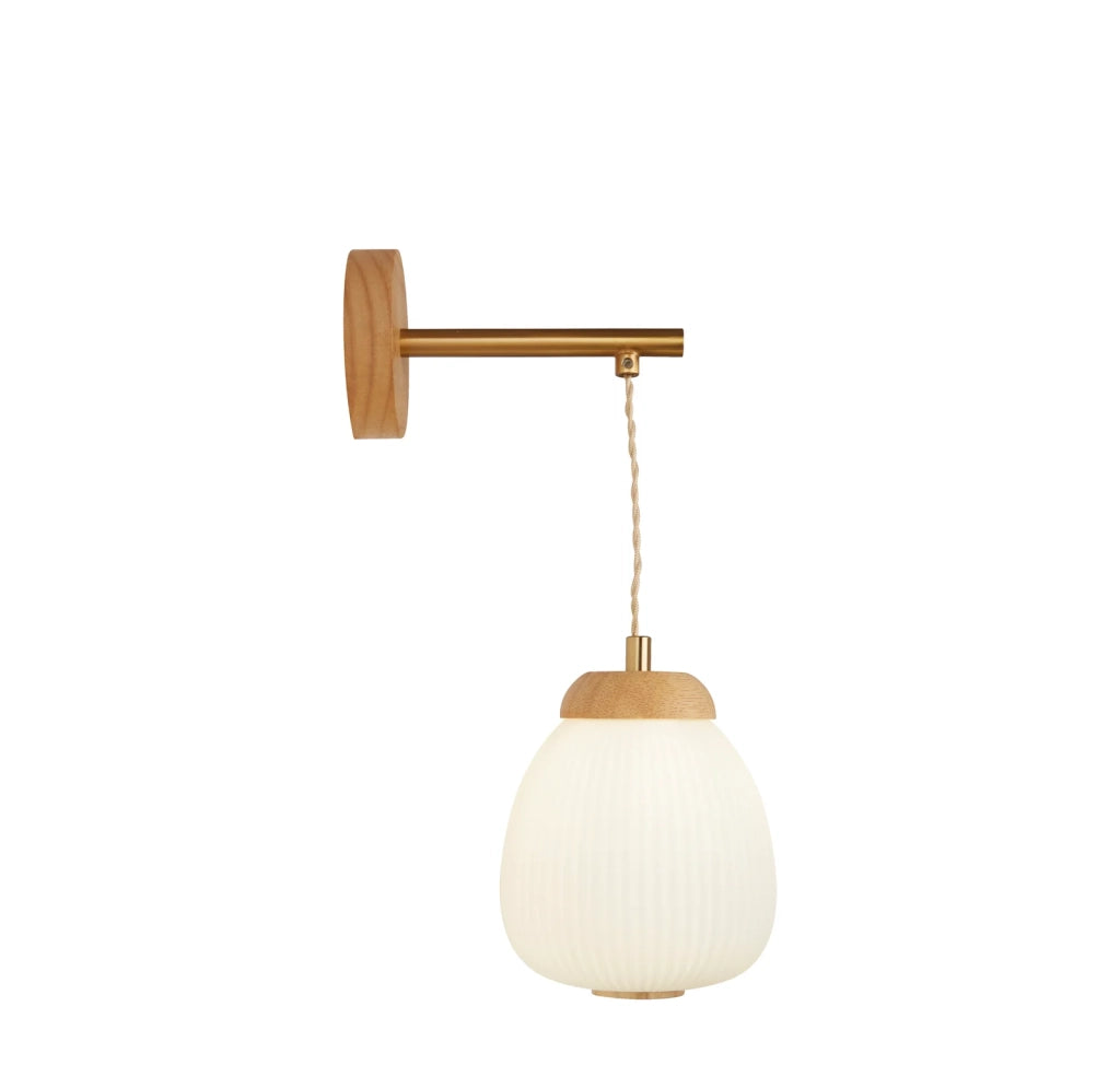 Applique Contemporanea Ella Acciaio Ottone Vetro 1 Luce E14