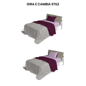Set Lenzuola Sopra Sotto e Federe Doubleface Lilla/Prugna 1 Piazza e Mezzo