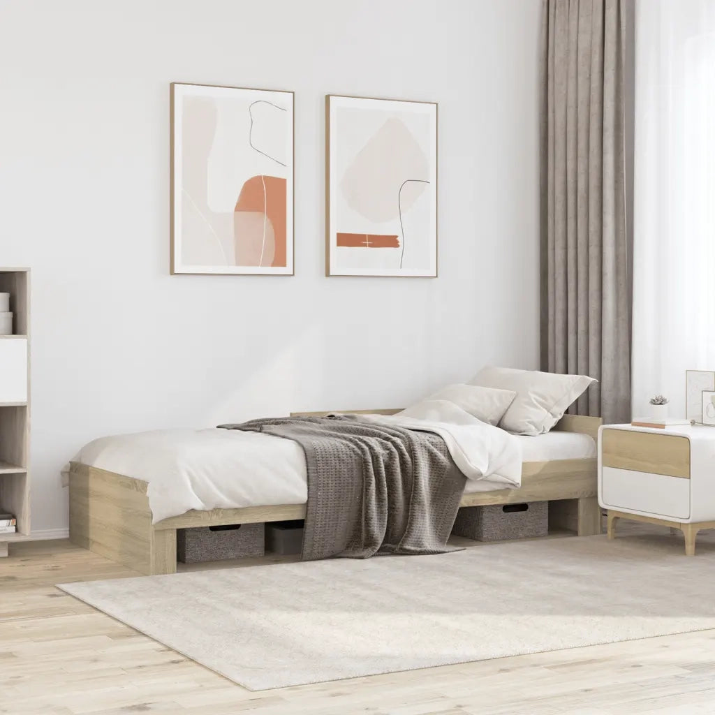 Giroletto senza Materasso Rovere Sonoma 90x190 cm in Truciolato 849588