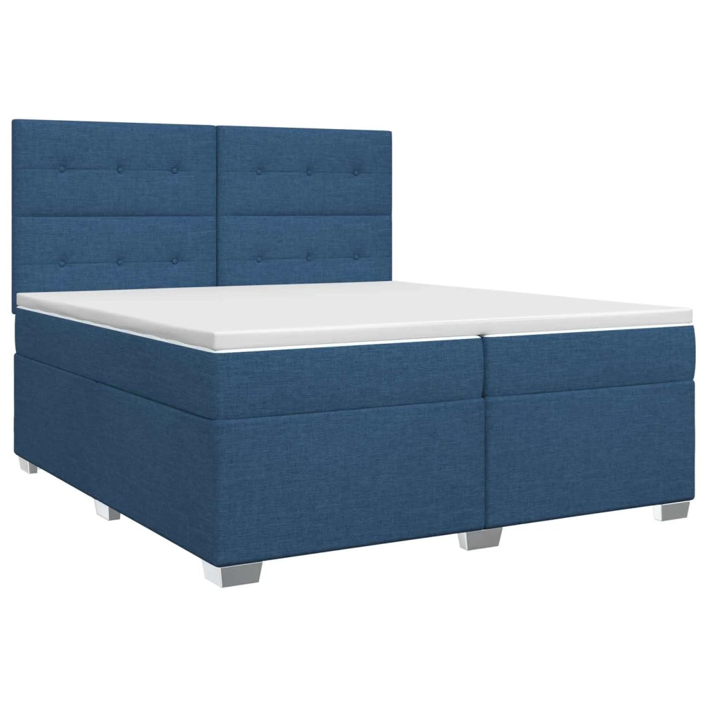 Letto box spring con materasso Blu 200 x 200 cm Tessuto 3453492