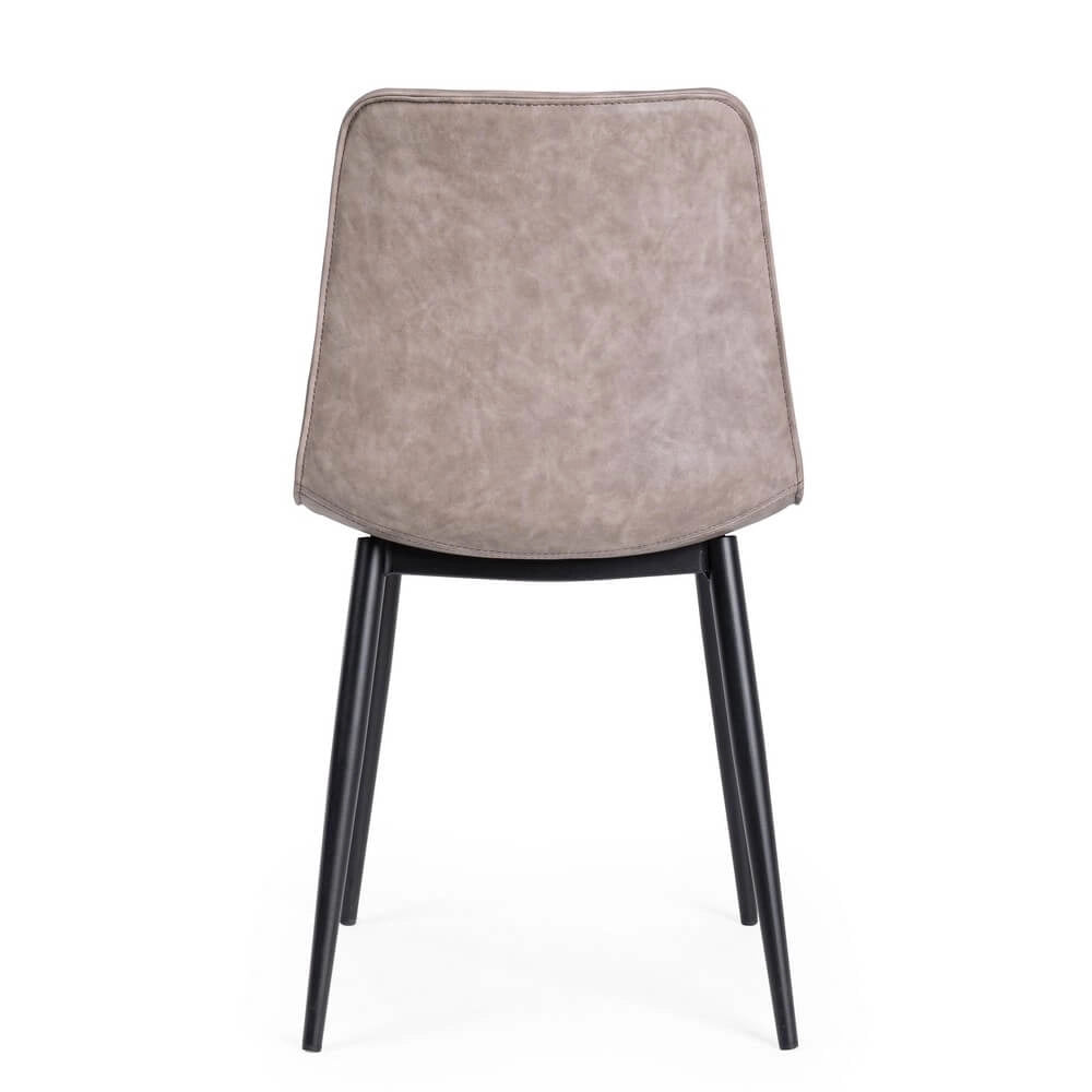 Set di 2 Sedie da Pranzo in Similpelle con Gambe in Acciaio - NATALIA