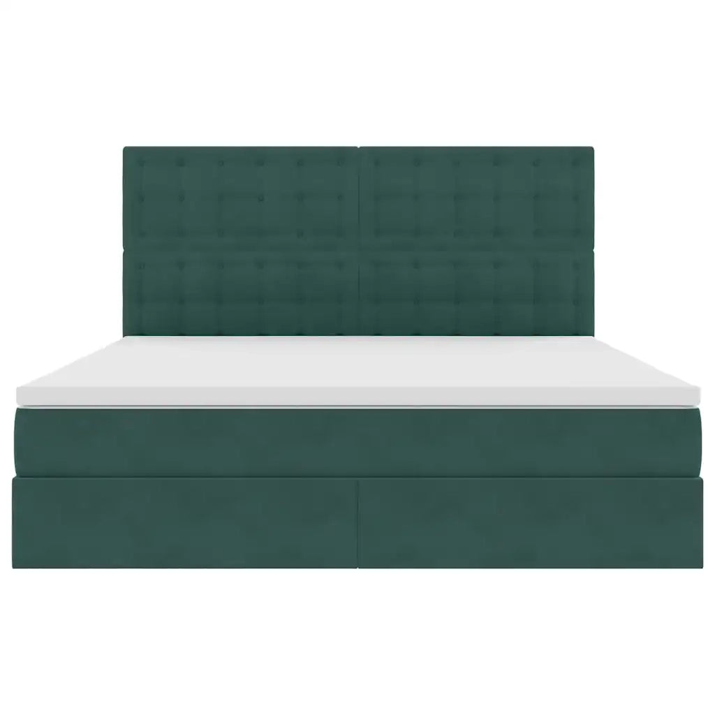 Letto con contenitore e materasso Verde Scuro 180 x 200 cm 3372168