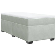 Letto singolo | Letto per adulti | Giroletto a Molle con Materasso Grigio Chiaro 80x200 cm Velluto