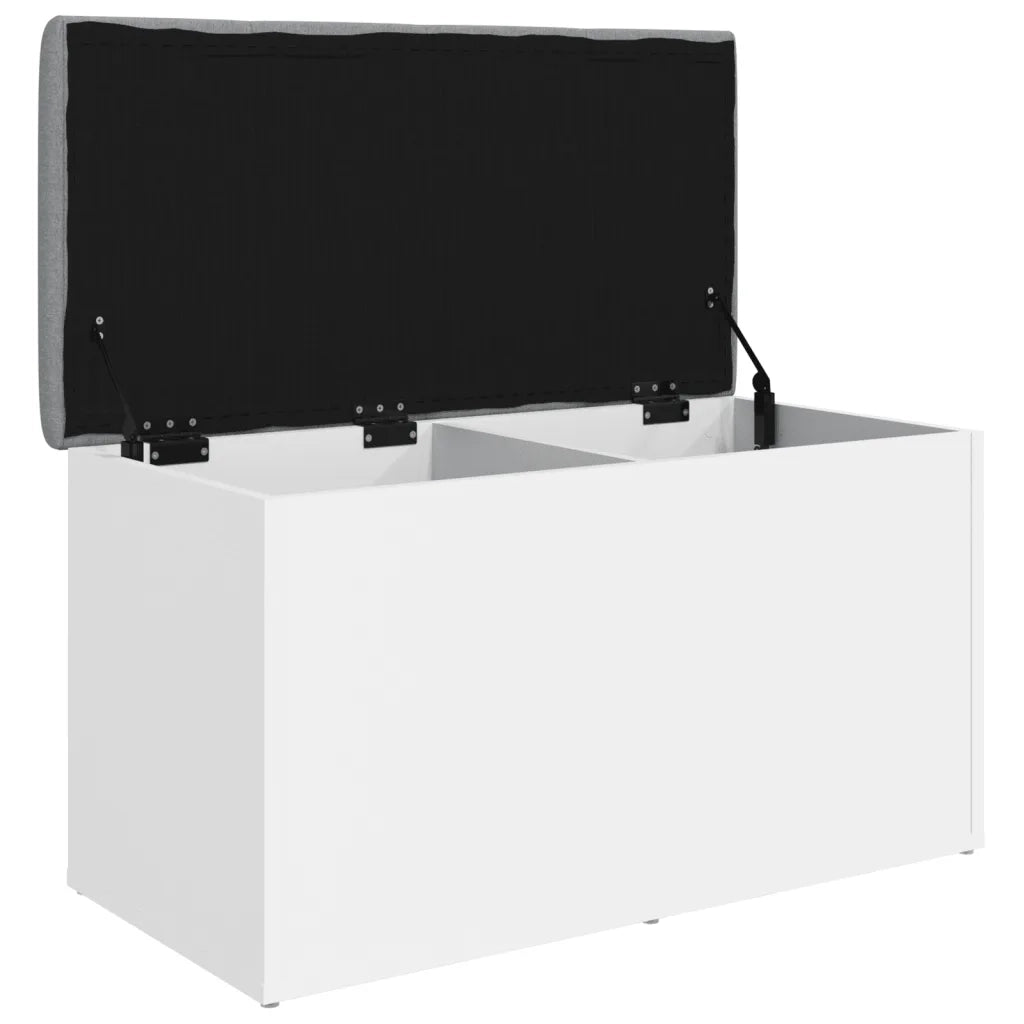 Panca contenitore bianca 82x42x45 cm in legno ingegnerizzato