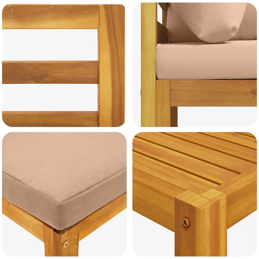 Set di divani 5 pz Naturale Legno di Acacia Massello 3417279