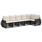Set Divano da Giardino 6 pcs Nero e Bianco Crema polyrattan 3435421