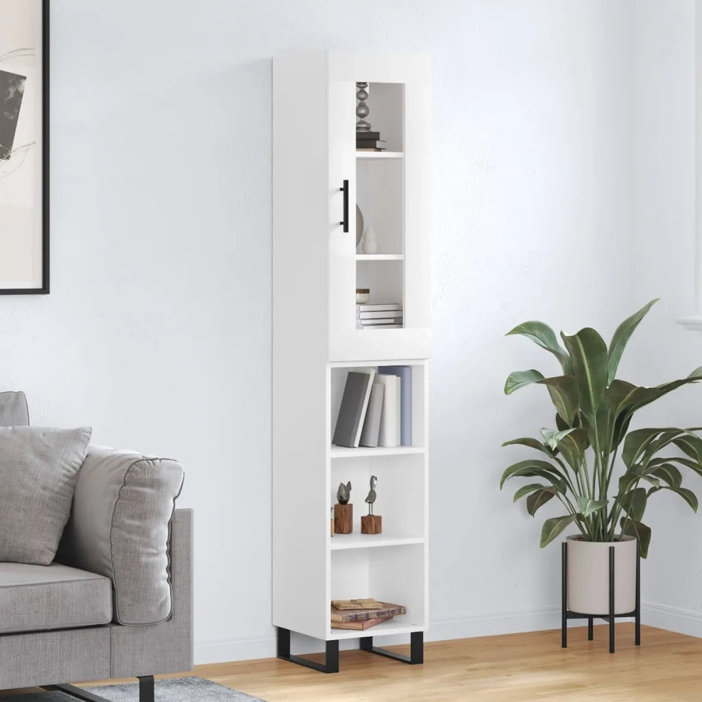 Credenza Bianca 34,5x34x180 cm in Legno Multistrato 3199385