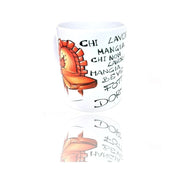 Trade Shop - Tazza Latte Mug In Ceramica Porta Fortuna Decorativa Chi Lavora Mangia -