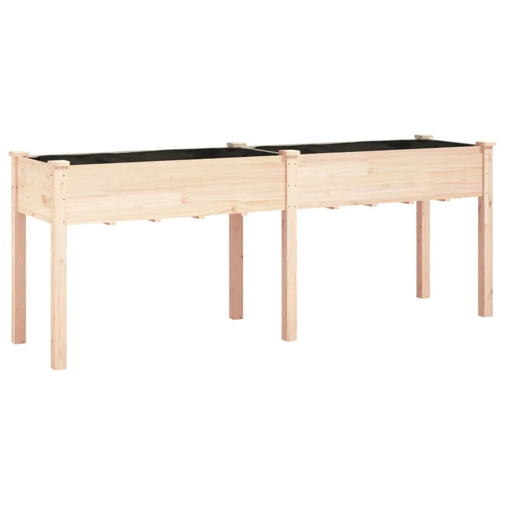 Aiuola rialzata/fioriera con rivestimento 203 x 53 x 76 cm legno massello di abete marrone 02_0038127
