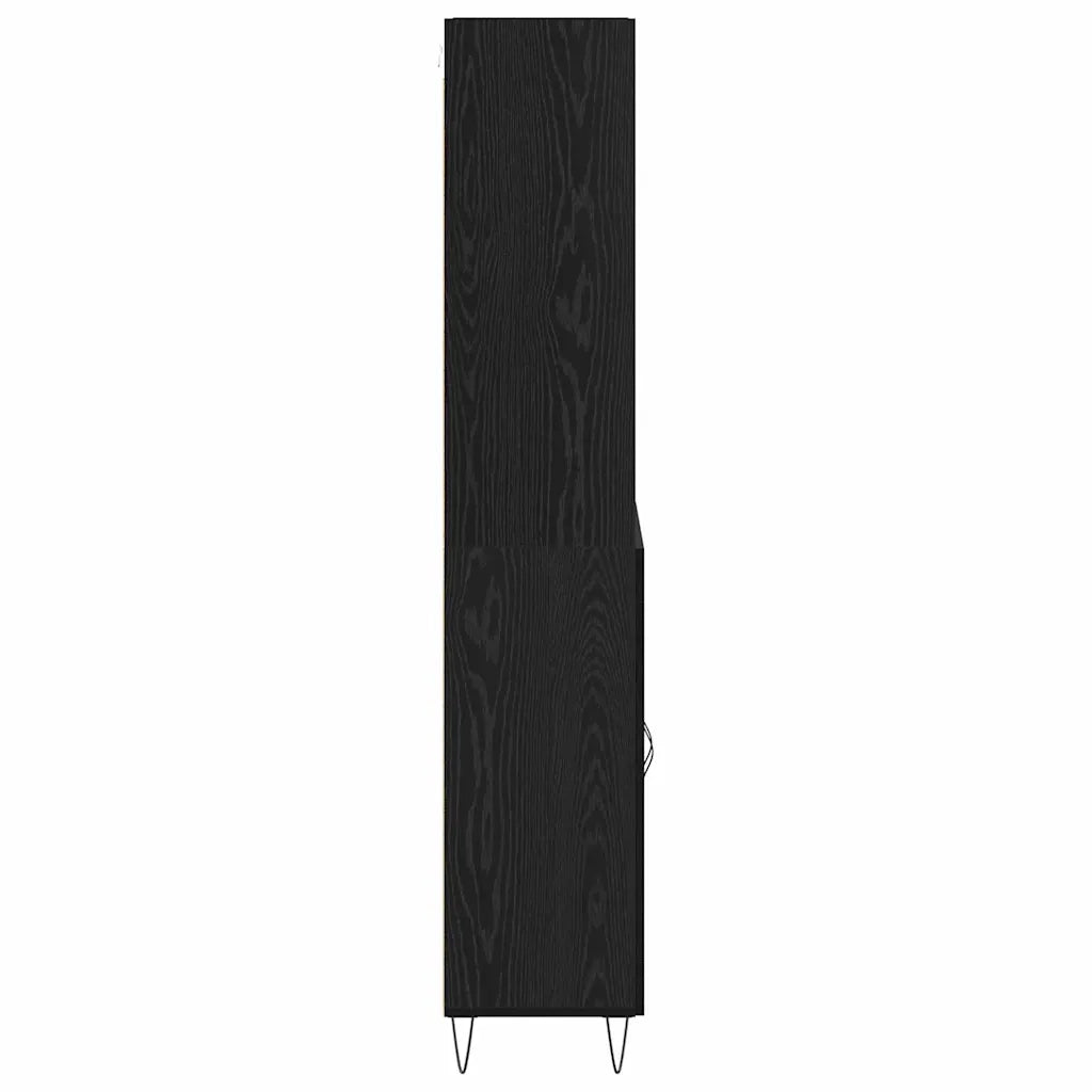 Credenza 2 pcs Rovere Nero Legno multistrato 3403173