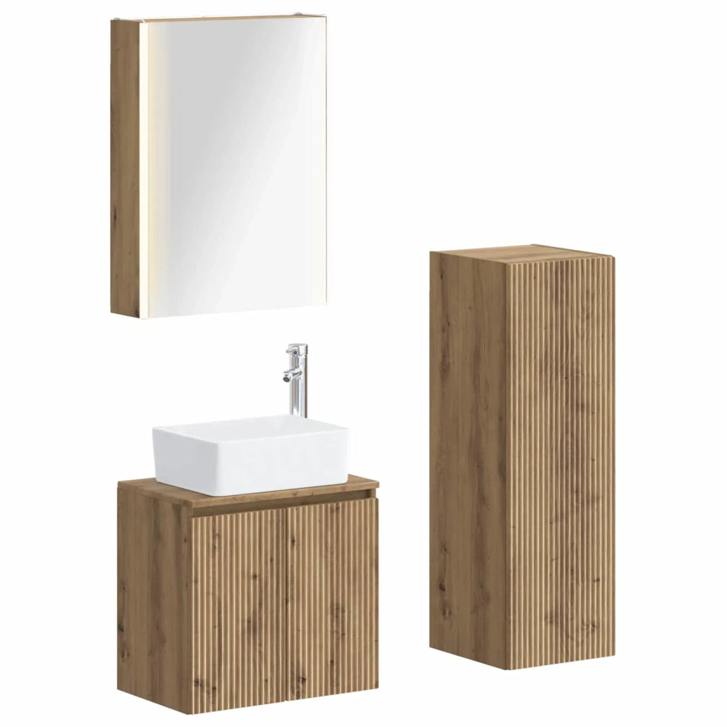 Set di mobili per il bagno 4 pcs Rovere Artigianale 3407454