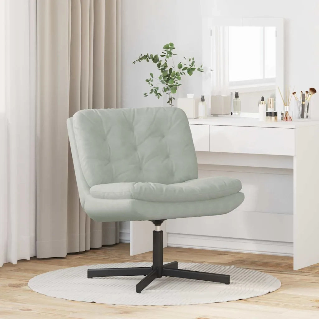 vidaXL Poltrona Relax con Base Girevole Grigio chiaro 63 x 75 x 76 cm