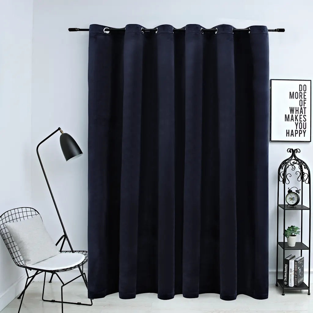 Tenda Oscurante con Anelli in Metallo Velluto Nera 290x245 cm cod mxl 59167