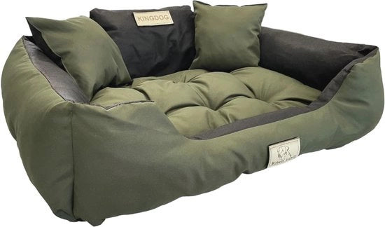 Letto per cani e gatti invernale acqua resistente con cuscini - 100 x 75 cm, verde