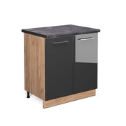 Mobile lavello cucina Fame-Line Antracite lucido/Rovere dorato 80 cm, PL Antracite Vicco
