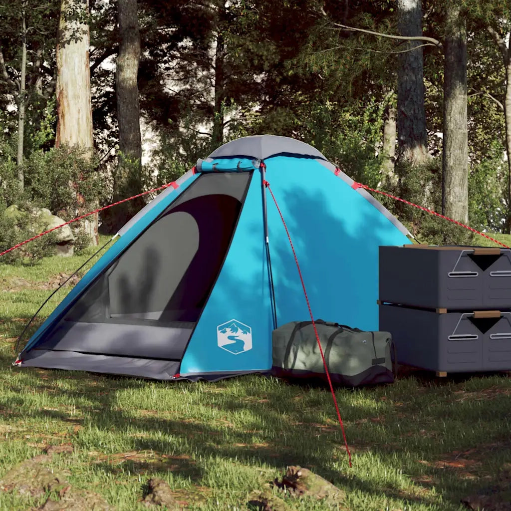 Tenda da Campeggio a Cupola per 2 Persone-Tenda per Escursionismo Blu Impermeabile 484987