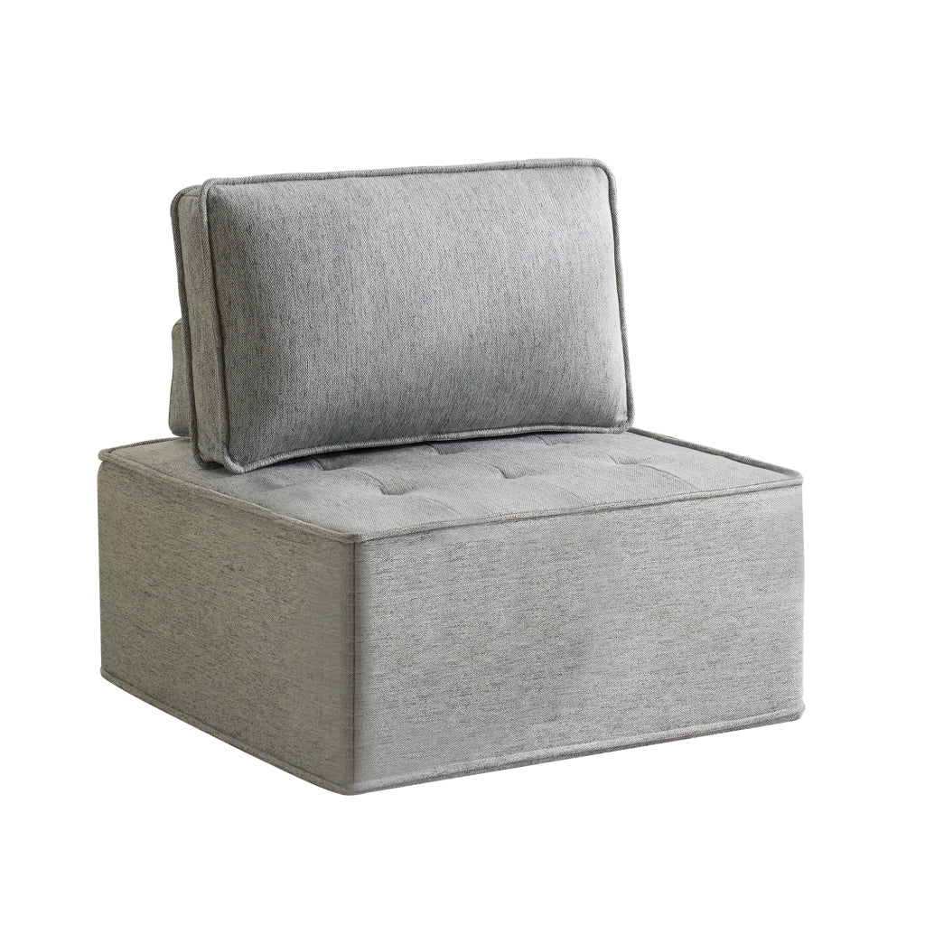 Sofà modulare compatto in grigio chiaro, design salvaspazio per piccoli ambienti