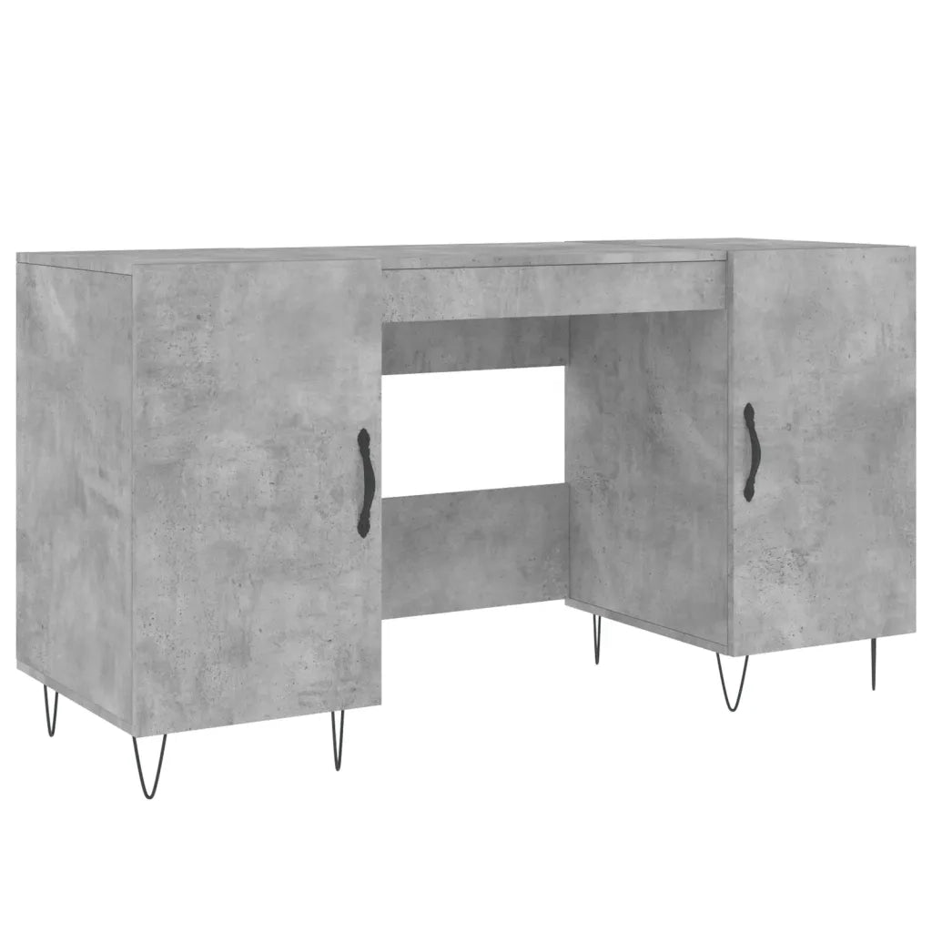 Scrivania | Tavolo da Ufficio Grigio Cemento 140x50x75 cm in Legno Multistrato