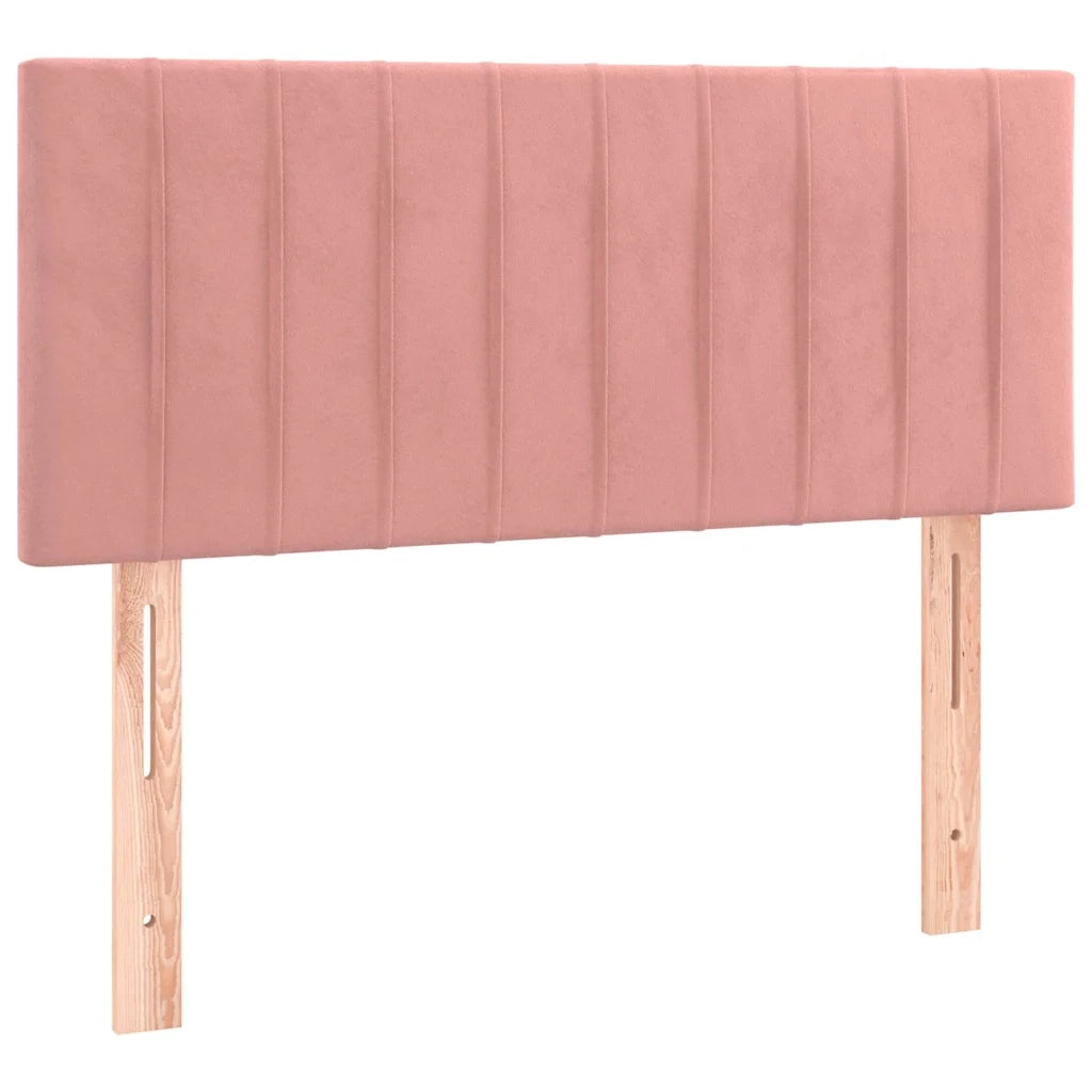 Letto a Molle con Materasso e LED Rosa 120x190 cm in Velluto