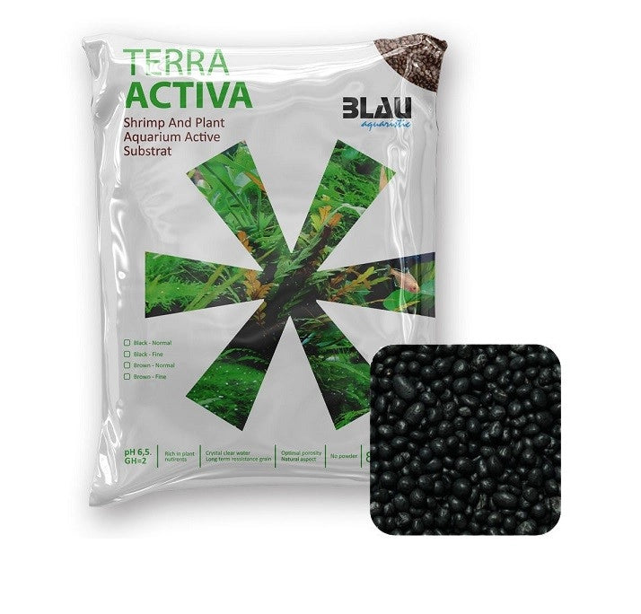 Blau Aquaristic Terra Activa Black Normal 2-4mm 2L - substrato fertile per acquari piantumati