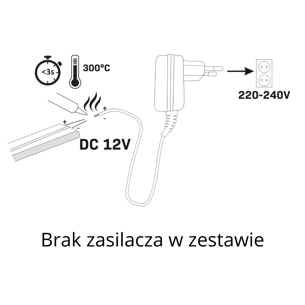 Striscia LED Neon 12V 5m 4000K 1000lm IP65 Polux flessibile