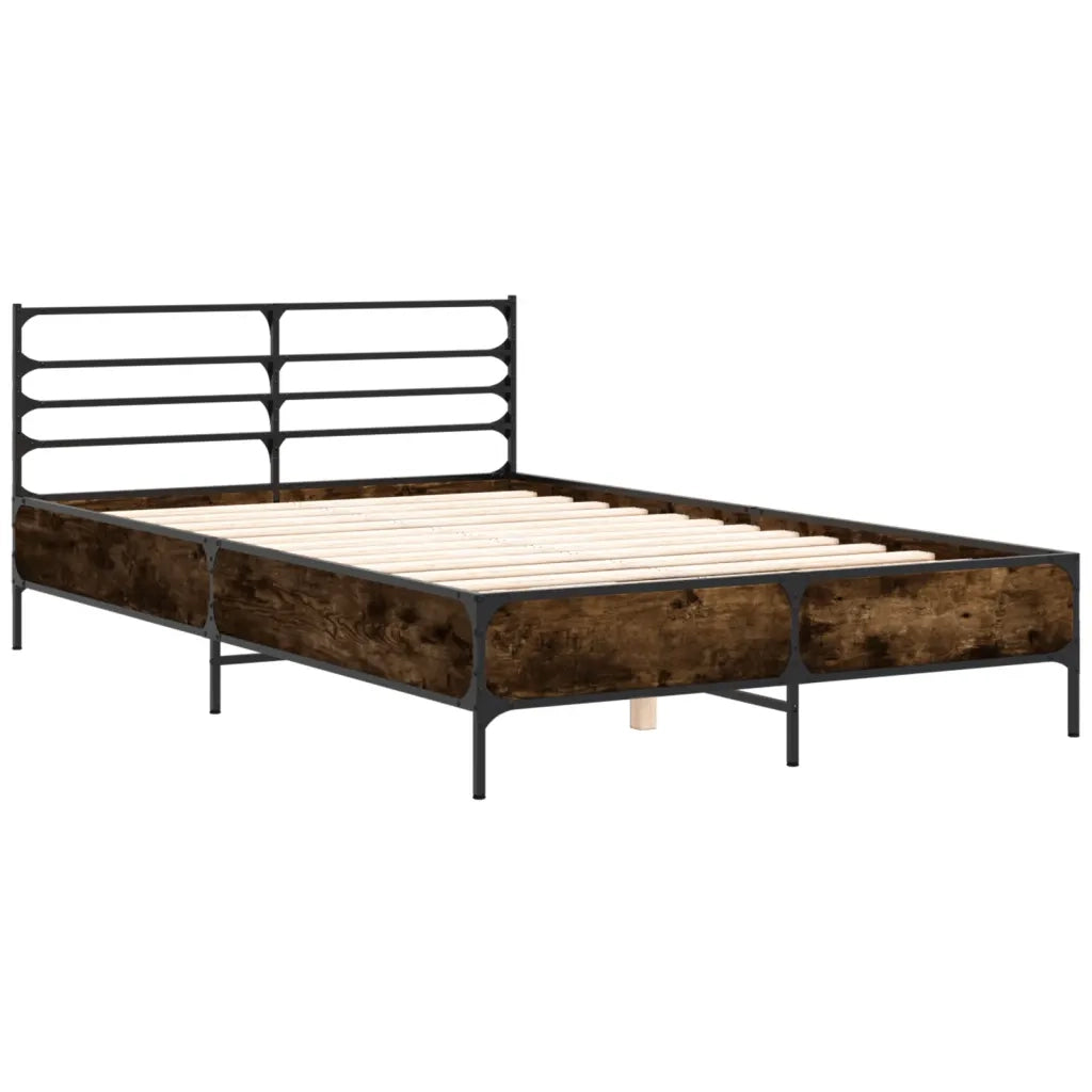 Giroletto-Struttura Letto Rovere Fumo 120x200 cm in Legno Multistrato Metallo 197959