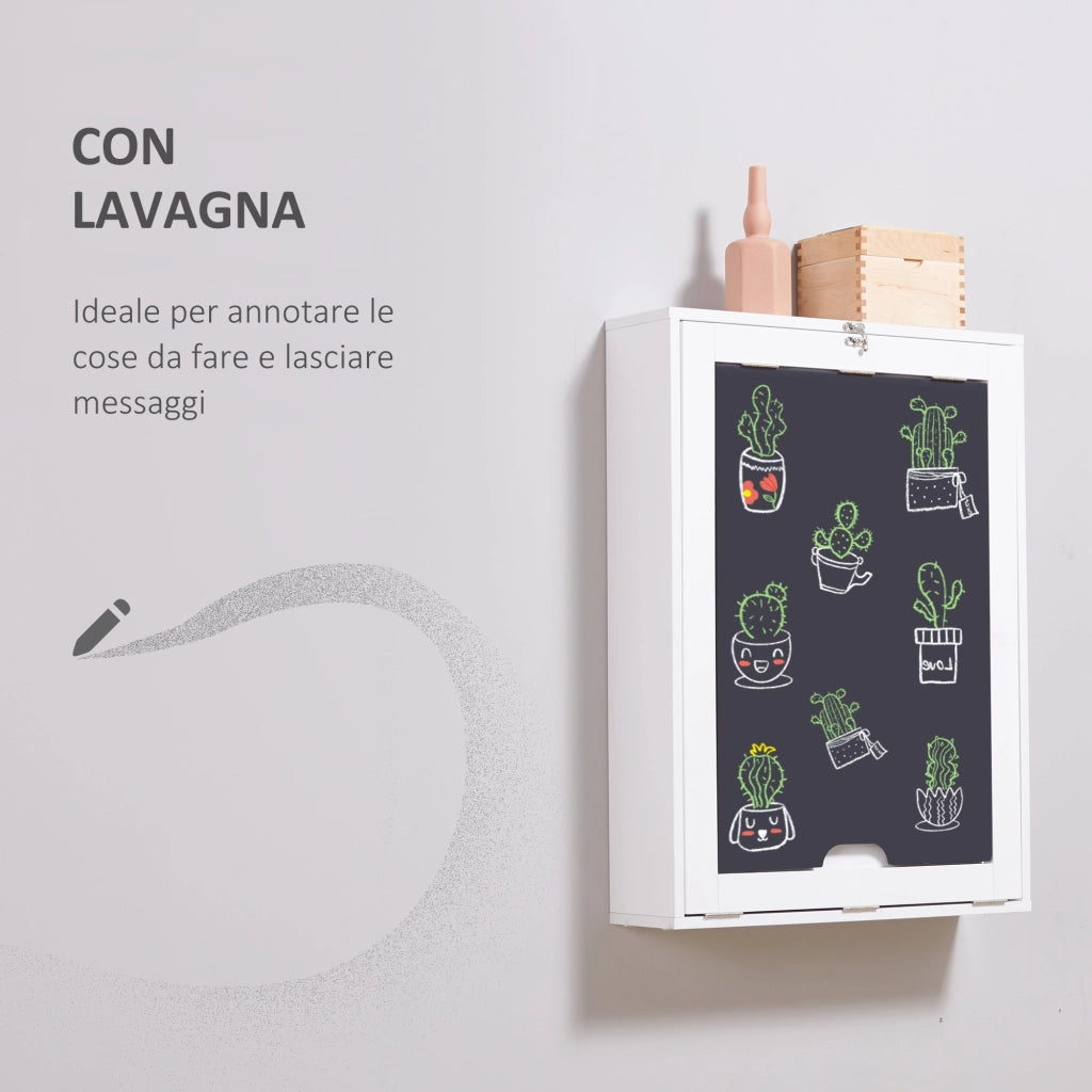 Tavolo Scrivania Pieghevole a Muro 60x88,5x146,5 cm  Bianco e Nero
